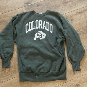 VINTAGE CHAMPION REVERSE WEAVE GREEN COLORADO FOOTBALL CREWNECK SWEATSHIRT XXL